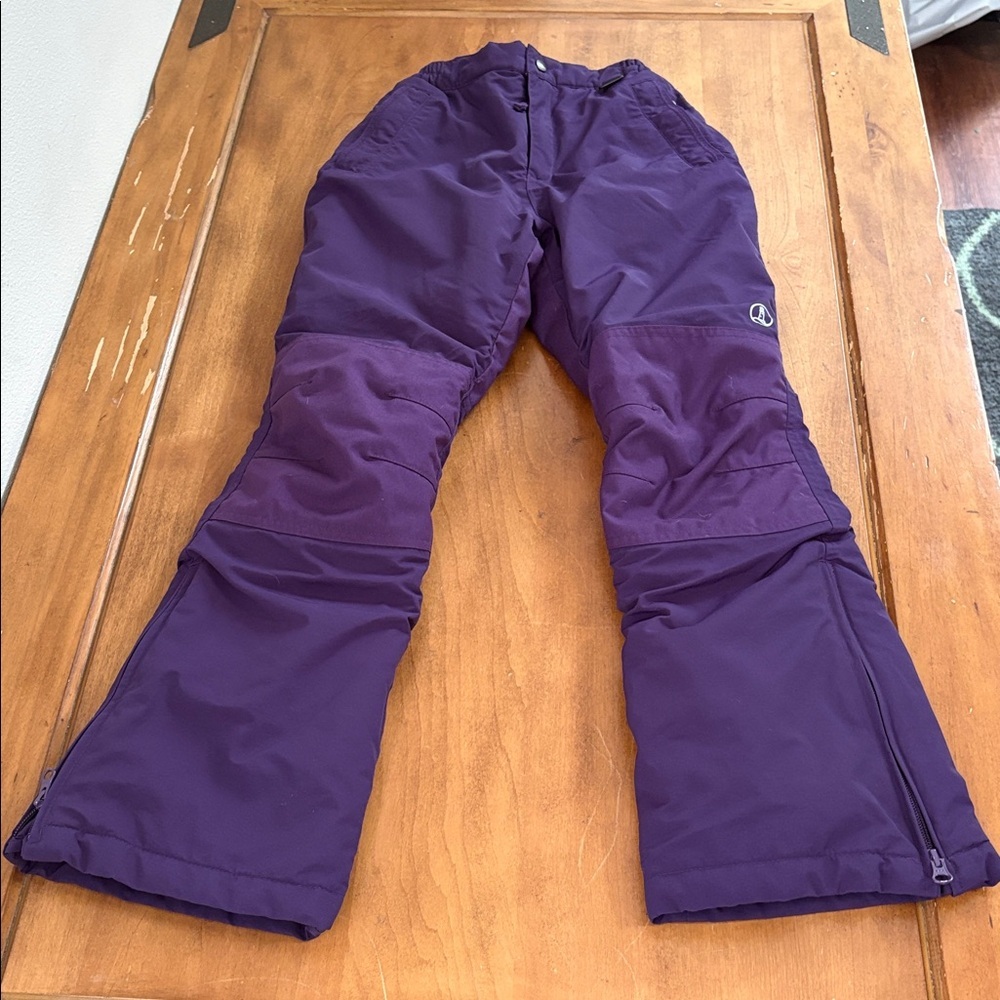 Lands' End Squall Kids Purple Ski Snowboarding Pants Size 10S